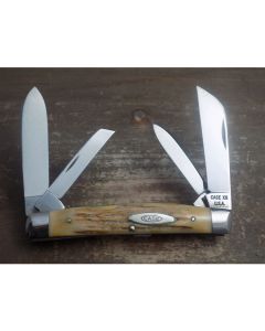 Antique Case XX 1970 Ten Dot large congress knife 4.125”near mint condition with Beautiful stag handles and carbon steel blades with plain blade edges	