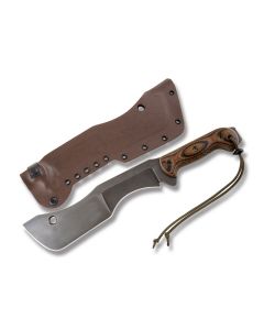 Todd Hunt M18 with Camo Micarta Handles and 59RC Steel Plain Edge Blades and Brown Kydex Sheath