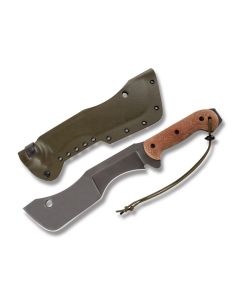 Todd Hunt M18 with Brown Micarta Handles and 59RC Steel Plain Edge Blades Green Kydex Sheath
