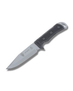 TOPS Air Wolfe with Traction Style G10 Handles and Tactical Grey Finish 1095 High Carbon Steel 5.75" Clip Point Plain Edge Blade with Nylon MOLLE Back Sheath Model AIR-01