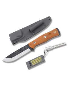 TOPS BOB Brothers of Bushcraft Fieldcraft Knife with Canvas Micarta Handle and 1095 Carbon Steel 4.375" Drop Point Plain Edge Blade and Kydex Sheath Model BROS1-01