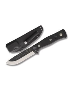 TOPS Knives B.O.B. Fieldcraft Survival Knife with Black G-10 Handles and 1095 Carbon Steel 4.75" Drop Point Plain Edge Blades Model BROS-BLK10