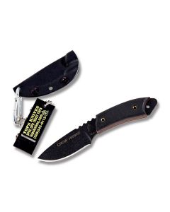 Tops Crow Hawke Fixed Blade Knife with Black G-10 Handle and Black Traction Coated 1095 Carbon Steel 2.50" Drop Point Plain Edge Blade Model CRH-01