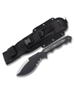 TOPS Cuma- Takri with Black Micarta Handle and Black Coated 1095 Carbon Steel 6.50" Kukri Plain Edge Blade and Nylon Sheath Model CUMATK-01/CUMA-01