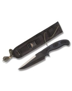 Tops Dakota Drifter with Black and Blue G-10 Handle and Black Coated 1095 Carbon Steel 5.75" Clip Point Plain Edge Blade and Nylon Sheath Model DAKD-5B