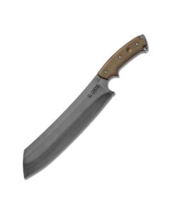 TOPS El Chete Knife with Canvas Micarta Handle and 1095 Carbon Steel 12.00" Chopper Plan Edge Blade Model ELCH02