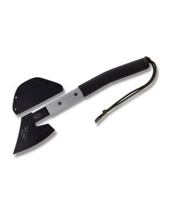 Tops Fax Fast Axe 2 with Chrome Moly Handle and Black Traction Coated 1095 Carbon Steel 5.125" Axe Plain Edge Blade and Kydex Sheath Model FAX-02