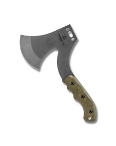 TOPS Grandpa's Axe with Green Canvas Micarta Handle and 4.00" 1095 Carbon Steel Axe Blade Model GRAX-01