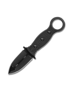 TOPS Knives ICE Dagger with Black G-10 Handles and Black Cerakoe Finish 1095 Steel Dagger Plain Edge Blades Model ICED-01