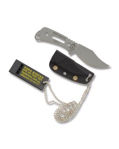 TOPS Mini Bowie with Tactical Gray Coated 1095 Carbon Steel Skelotonized Handle and 2.00" Clip Point Plain Edge Blade Model MIBO-01