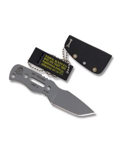 Tops Nit Picker with Gray Coated 1095 Carbon Steel Handle and Gray Coated 1095 Carbon Steel 2.125" Tanto Point Plain Edge Blade and Kydex Sheath Model NITP-01