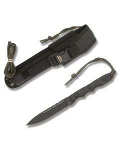 TOPS Ranger Bootlegger with Black G-10 Handles and Black Traction Coated 1095 Carbon Steel 5.00" Drop Point Plain Edge Blade Model RBL-01
