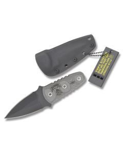 Tops Ranger Shortstop with Black Linen Micarta Handle and 1095 Carbon Steel 2.875"  Dagger Plain Edge Blade and Kydex Sheath Model RSS01