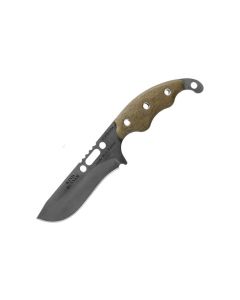 TOPS Knives Wind Runner Snake River Edition Fixed Blade with Green Micarta Handle and Black River Wash 1095 Carbon Steel Blade  Kydex Sheath Model WDR-01