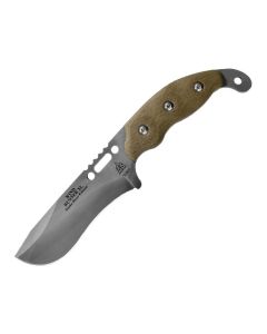 TOPS Knives Wind Runner Snake River XL Edition with Green Canvas Micarta Handle and Black Coated 1095 High Carbon Steel 5.25" Drop Point Plain Edge Blade Model WDR-XL