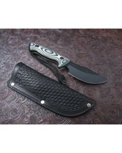 Treeman handmade Knives combat Pathfinder Prototype model with 3.625 inch high carbon steel blade single hilt guard with durable gray and black G-10 handles