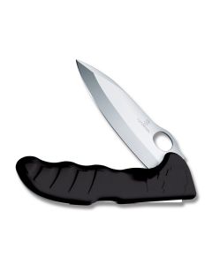 Victorinox Swiss Army Hunter Pro with Black Composition Handle and Stainless Steel 4" Spear Point Plain Edge Blade with Green Nylon Pouch Model 02676