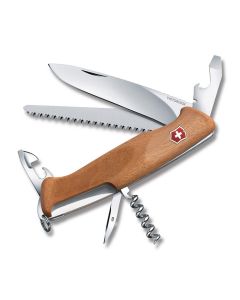 Victorinox Swiss Army Rangerwood 55 5.125" with Walnut Handle and Stainless Steel Blades and Tools Model 04382