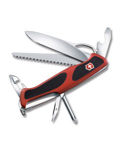 Victorinox RangerGrip 78 5.125" with Red and Black Composition Handle and Stainless Steel Blades and Tools Model 0.9663.MC