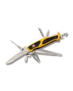 Victorinox RangerGrip Boatsman 5.125" with Yellow and Black Composition Handle and Stainless Steel Blades and Tools Model 0.9798.MWC8