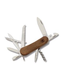 Victorinox Swiss Army Evolution Wood 17 3.313" with Walnut Handle and Stainless Steel Blades and Tools Model 04401