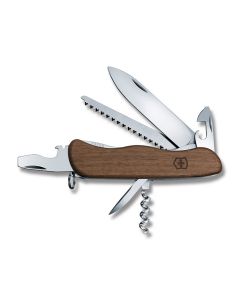 Victorinox Forester 4.439" with Walnut Handles and Stainless Steel Plain Edge Blades and Tools Model 0.8361.63US2