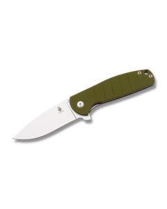 Kizer Knives Gemini with Green G-10 and Stonewash Coated VG10 Stainless Steel 3" Drop Point Plain Edge Blade Model V3471A2