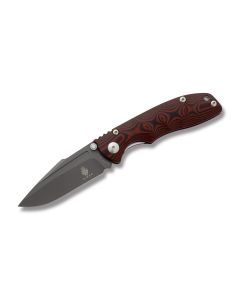 Kizer Knives Bolt with Black and Red G-10 Handles with Gray Coated VG-10 Stainless Steel 3.5" Drop Point Plain Edge Blade Model V4412A1