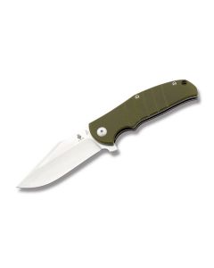 Kizer Knives Intrepid with Green G-10 Handles and Satin Coated VG-10 Stainless Steel 3.50" Drop Point Plain Edge Blade Model V4568A2