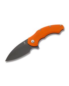 Kizer Knives Roach with Orange G-10 Handles and Black Powder Coated VG-10 Stainless Steel 3.50" Clip Point Plain Edge Blade Model V4477A2