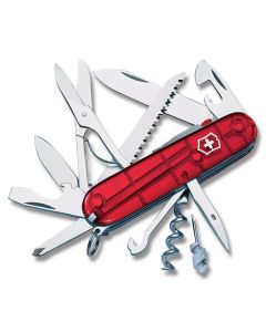 Victorinox Swiss Army Huntsman Lite 3.625" with Translucent Ruby Composition Handle and Stainless Steel Blades and Tools Model 53271