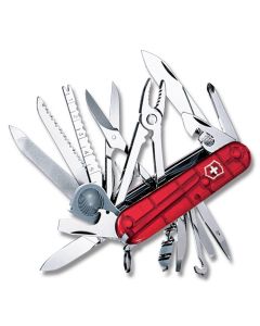 Victorinox SwissChamp 3.625" with Translucent Ruby Composition Handle and Stainless Steel Blades and Tools Model 53506