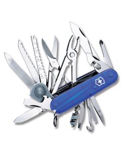 Victorinox SwissChamp 3.625" with Translucent Sapphire Composition Handle and Stainless Steel Blades and Tools Model 53507