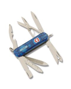 Victorinox Swiss Army Midnite MiniChamp 2.313" with Translucent Sapphire Composition Handle and Stainless Steel Blades and Tools Model 53979