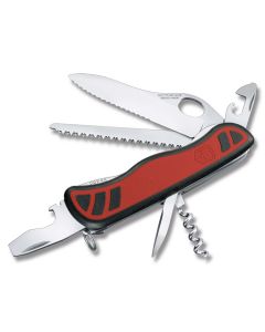 Victorinox Swiss Army One-Hand Forester 4.439" with Red Composition and Rubber Handle and Stainless Steel Blades and Tools Model 54849