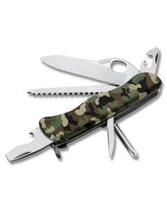 Victorinox Swiss Army Trekker 4.439" with Camo Print Composition Handle and Stainless Steel Serrated Edge Blade and Tools Model 54877