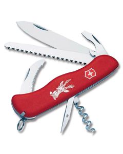 Victorinox Swiss Army Hunter 4.375" with Red Composition Handle and Stainless Steel Blades and Tools Model 53641