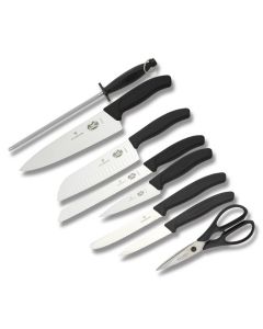 Victorinox Swiss Classic 15 Piece Kitchen Block Set with Black Handles and High Carbon Steel Blades Model 6.7000.15US1