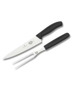 Victorinox 2pc Carving Set with Black Fibrox Handle and Stainless Steel Blades Model  6.7000.2US1