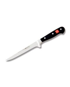 Wusthof Classic Flexible Boning Knife with Black Polyoxymethylene Handle and Satin Coated High Carbon Stainless Steel 6" Boning Knife Model 4603-7