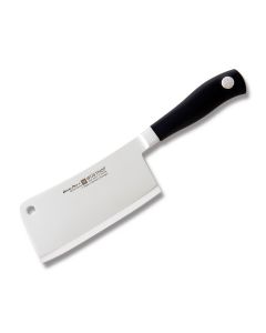 Wusthof Grand Prix II Cleaver with Black Polypropylene Handle and Satin Coated High Carbon Stainless Steel 6" Clever Plain Edge Blade Model 4675