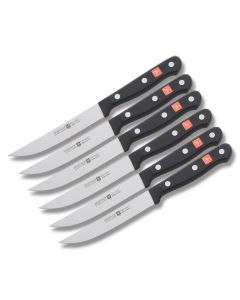 Wusthof Gourmet 7pc Steak Knife Block Set with Black Polyoxymethylene Handles Model 8305