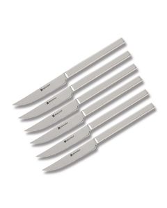 Wusthof 6 Piece Steak Set with Satin Coated Stainless Steel Handle and Satin Coated High Carbon Stainless Steel Blades Model 8556