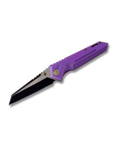 WE Knife Co. 609A with Purple Coated 6AL4V Titanium Handle and Satin Coated CPM-S35VN Stainless Steel 4.125" Wharncliffe Plain Edge Blade Model 609A