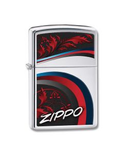 Zippo High Polish Chrome Logo Lighter Model 29415