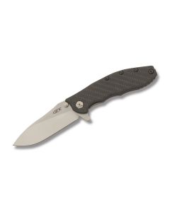 Zero Tolerance Knives 0562CF with Carbon Fiber and Titanium Handles and Satin Coated CPM-02CV Steel 3.50" Drop Point Plain Blade with the Hinderer "Slicer" Blade Design Model 0562CF