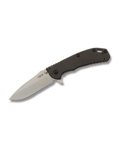 Zero Tolerance Knives 0566CFM390 with Stonewash Coated S35VN Stainless Steel 3.25" Drop Point Plain Edge Blade Model 0566CF