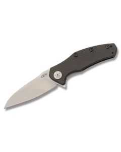 Zero Tolerance Knives 0770CF with Black Carbon Fiber Handles and Stonewashed S35VN Powdered Steel 3.25" Modified Drop Point Plain Edge Blade Model 0770CF