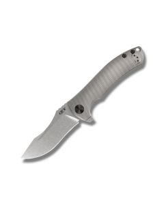 Zero Tolerance 0920 with Machined Titanium Handle and Stonewash Coated CPM-20CV Stainless Steel 3.938" Clip Point Plain Edge Blade Model 0920